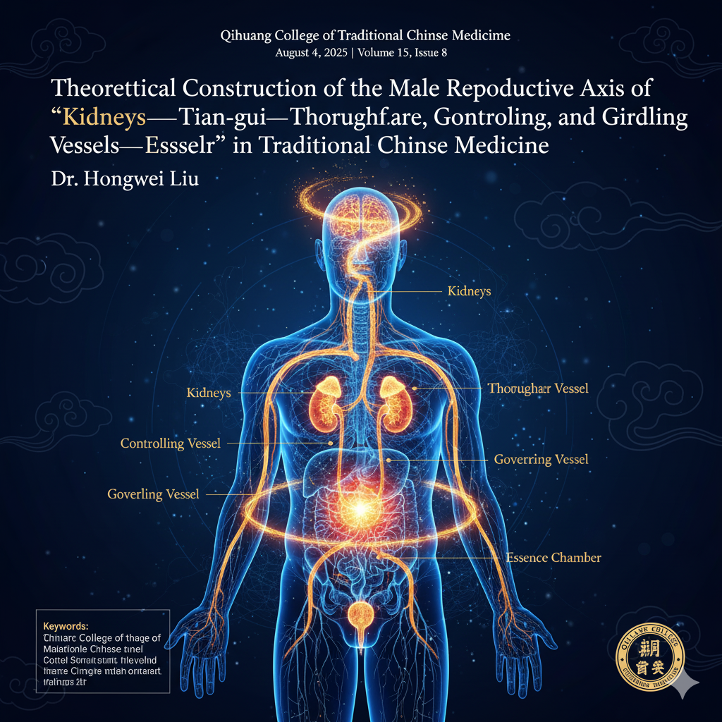 Theoretical Construction of the Male Reproductive Axis of “Kidneys—Tian-gui—Thoroughfare, Controlling, Governing, and Girdling Vessels—Essence Chamber” in Traditional Chinese Medicine